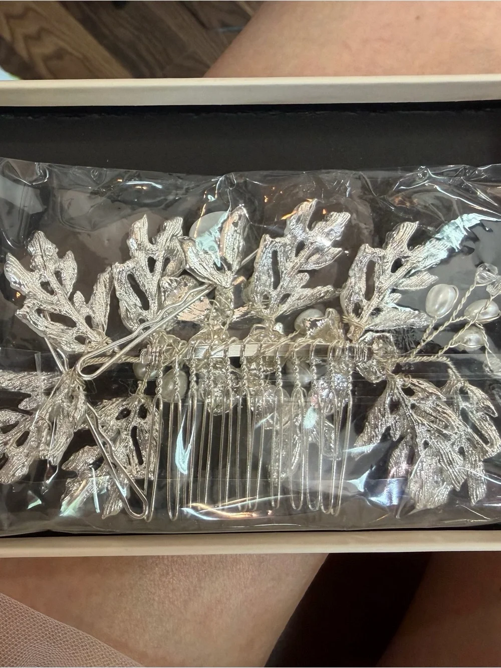 Silver Crystal Floral Hair Comb - Elegant Bridal Hairpiece